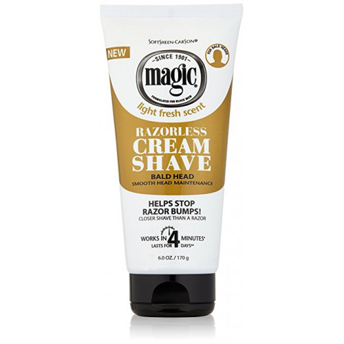 Magic Razorless Cream Shave Bald Smooth Head Maintenance 6 oz