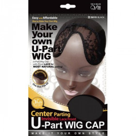 Qfitt Center Lace Front U Part Wig Cap - 5015 Black Qfitt Center Lace Front U Part Wig Cap - 5015 Black