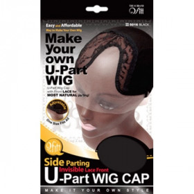 Qfitt Side Parting Invisible Lace Front U-Part Wig Cap #5016 Black Qfitt Side Parting Invisible Lace Front U-Part Wig Cap #5016 Black