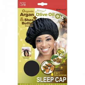 QFITT SLEEP CAP ARGAN OLIVE &SHEA BUTTER TREATED QFITT SLEEP CAP ARGAN OLIVE &SHEA BUTTER TREATED