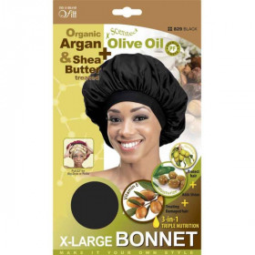 QFITT X LARGE BONNET ARGAN OLIVE OIL & SHEA BUTTER TREATED QFITT X LARGE BONNET ARGAN OLIVE OIL & SHEA BUTTER TREATED